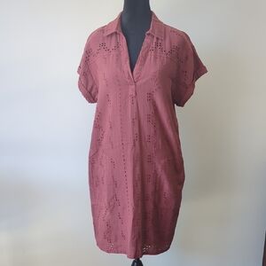 Prana Brick Red Eyelet Dress